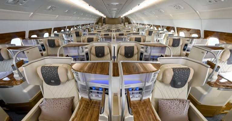 Luxury first class cabin interior
